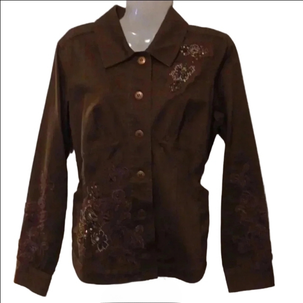 - Together Khaki color jacket with embroidery